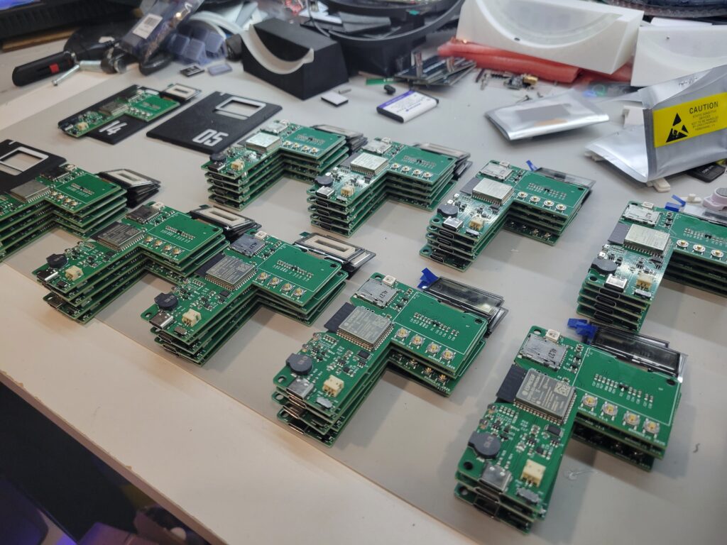 Stack of assembled PCBs