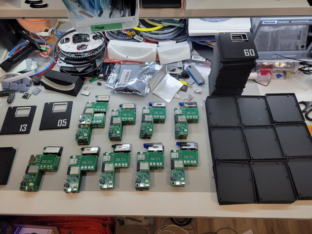 Stacks of PCBs and plastic housings